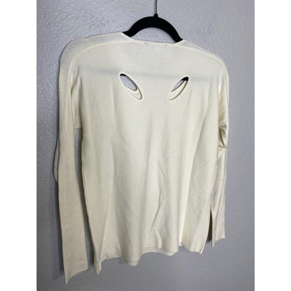 Maje Madisson Ecru Cut Out Ribbed Sweater - Picture 7 of 9